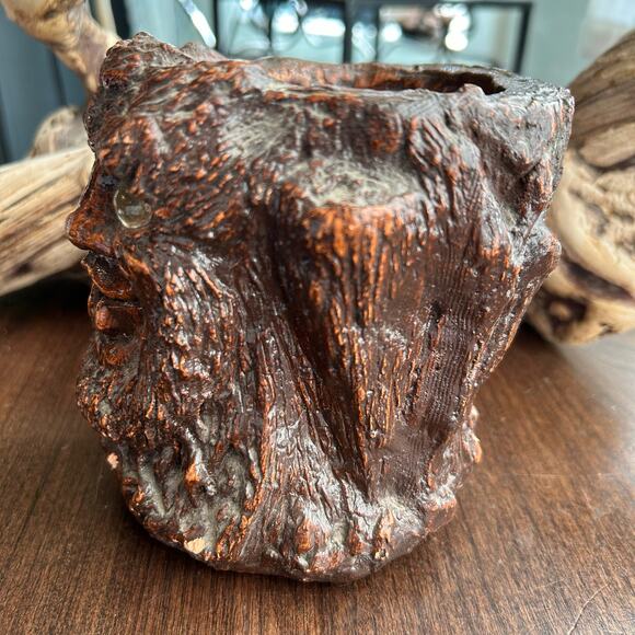 Vintage Matchless Candle Holder Sculpted Clay Tree Face 1975 Jason Christoble - Picture 2 of 8